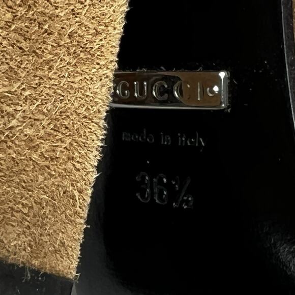 Gucci Camelia Suede Leather Beige Horse bit Block Heel Pumps Size 36.5 US 5.5 - Picture 11 of 11
